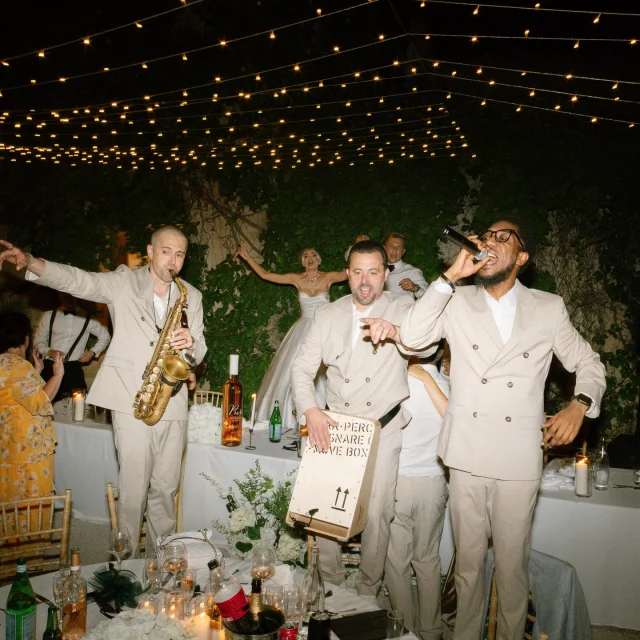 An unforgettable celebration for Ellie & Gerard at the exquisite Château Robernier in the South of France 🇫🇷✨

From a live quartet setting the tone during the cocktail reception, to our 9-piece show band bringing the energy through interactive dinner sets and the after party—every moment was pure magic.

We wrapped up the night in style with our DJ & sax combo 💫

And the celebrations didn’t stop there… the next day, our DJ & sax duo returned to keep the party going with a sun-soaked pool party for the couple and their guests ☀️🎷

Photo & Video - @lesdeuxgrands
Venue - @chateaurobernier
Band - @ambassadorband1 
Hair - @hairby.rebecca
Make up - @makeupbymilliemae
Dress - @allurebridals
Shoes - @jimmychoo
Jewellery - @duttsonrocks
Florist - @gillysrose
Skin - @neogenplasma_official  @ayla_aesthetics